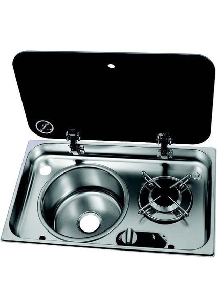 Cam Kapaklı Ocak ve Sol Evye NL24001