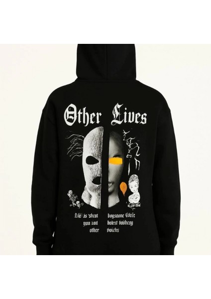 Mdb Üç Iplik Kapşonlu Ön ve Arka Baskılı Weathirt Hoodie Iyah fiyatları