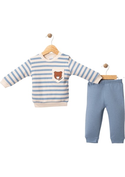 Çizgili Cepli Erkek Bebek Takım