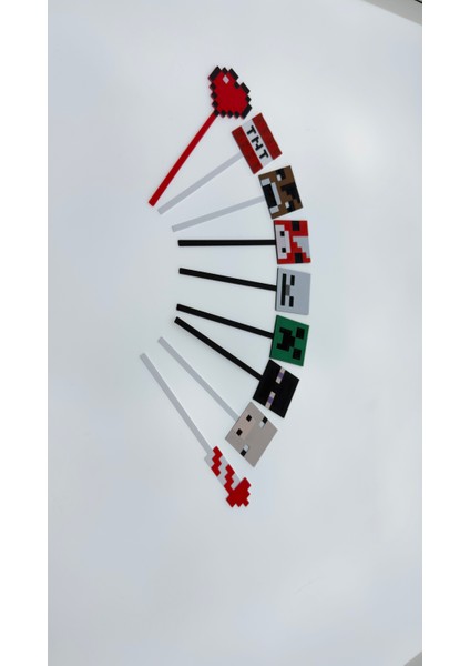 Minecraft Temalı Pasta Süsü-Doğum Günü Süs Seti 9ADET fiyatları