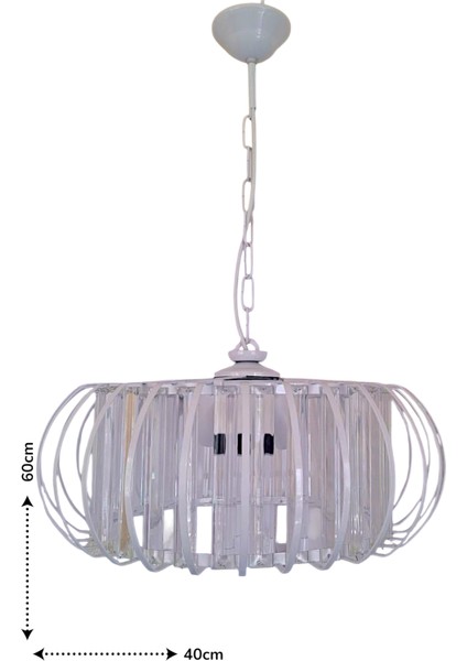 Antik Pofidik 3’lü Avize – Beyaz, Kristal Tabut Taşlı, Modern,sarkıt modelleri