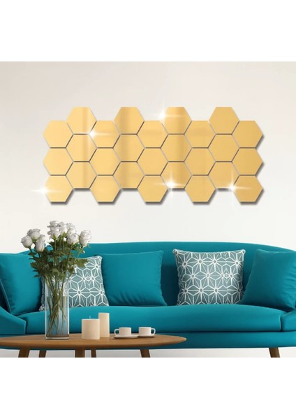 Mdb Yapışkanlı Akrilik Gold Ayna Seti 12 Adet fiyatları