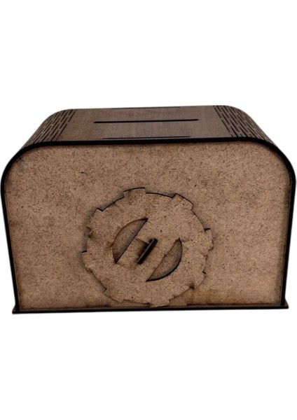 Şeffaf Ön Camlı Lazer Kesim Bahşiş Kutusu (Mdf – Dekoratif) - Ahşap Tip Box Ceviz fırsatları
