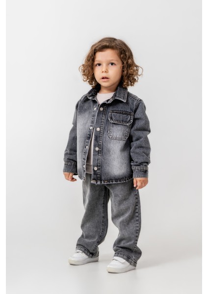 Erkek Çocuk Pamuklu Gri Denim Ceket & Pantolon Takım fiyatları