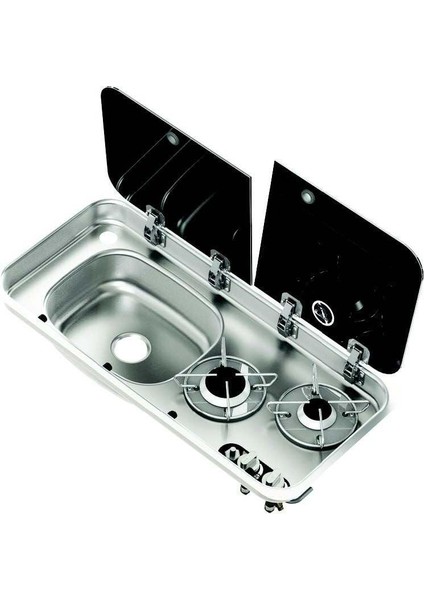 Tek Cam Kaplı Iki Ocaklı ve Sol Evye 25001