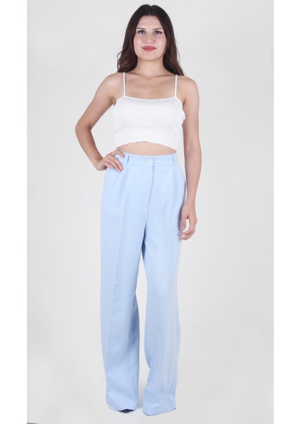 Shera Kadın Palazzo Pantolon - Bebe Mavisi