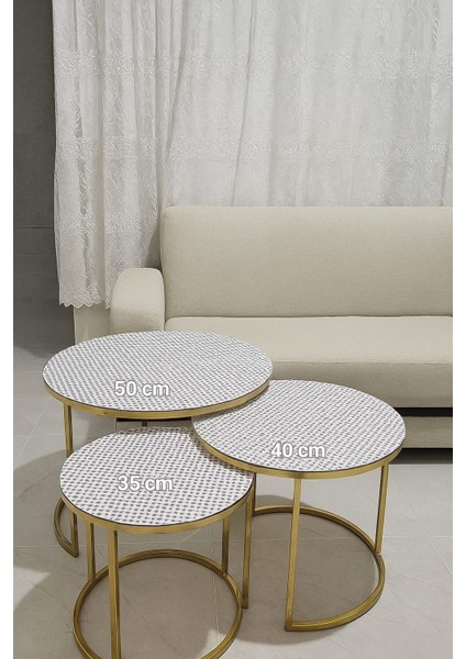 Çeyizlik 3’lü Sehpa Örtüsü Takımı Kolay Temizlenebilir Pvc Şık ve Zarif Salon Dekorasyon Ürünü modelleri