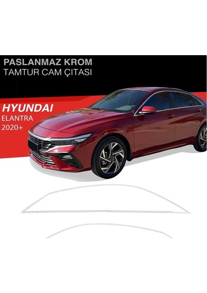 Elantra Krom Cam Çıtası Tam Tur 12 Parça 2020+