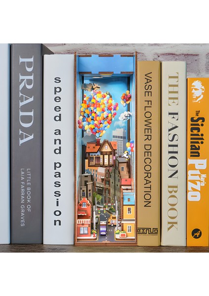 Balon Ev Book Nook – Kendin Yap 3D Ahşap Puzzle Minyatür Kitaplık Kit fiyatları