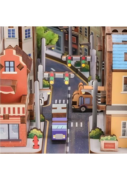 Balon Ev Book Nook – Kendin Yap 3D Ahşap Puzzle Minyatür Kitaplık Kit