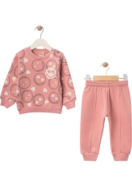 Gülenyüz Baskılı Nakışlı Üç Ip Kız Bebek Takım