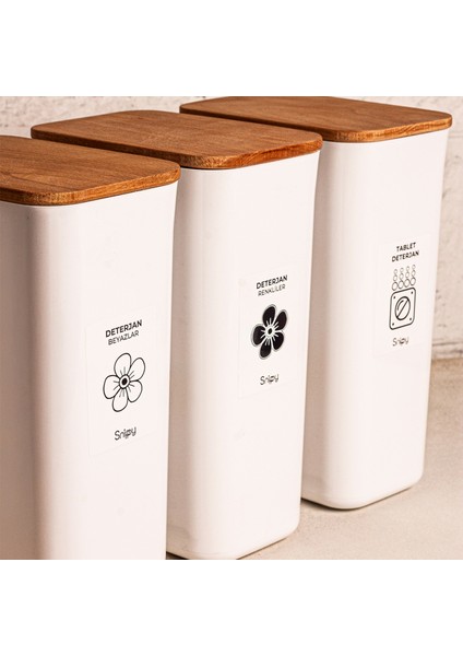 - Clean 3'lü Büyük Boy Deterjan Saklama Kutusu Etiketli Banyo Toz Tablet Toz Deterjan Kutusu 2900 ml indirimleri