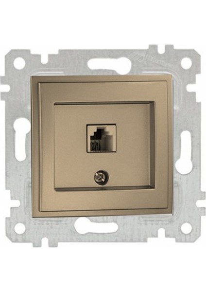 3'lü Priz Set- Topraklı Priz, Telefon Cat-3, Uydu Prizi, Açıkfüme(Bronz) fırsatları