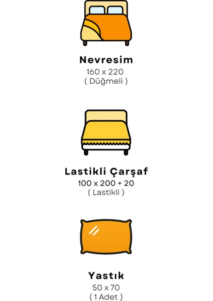 Tek Kişilik Lastikli Çarşaflı Nevresim Takımı