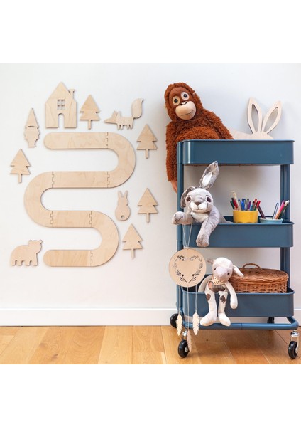 Orman Yolu Set Ahşap Dekor| Bebek - Çocuk Odası Duvar Aksesuarı