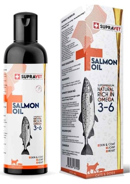 Salmon Oil Kedi ve Köpek Için Doğal Norveç Somon Yağı 200 Ml