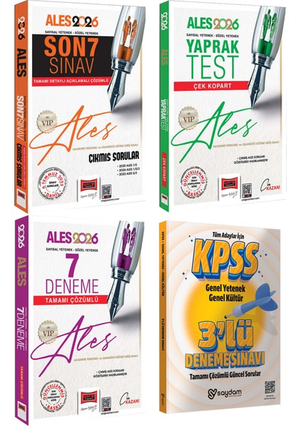 2026 Ales Vıp Sözel-Sayısal Yetenek Çözümlü 7deneme-Son 7sınav Çıkmış Sorular-Çek Kopart Yaprak Test