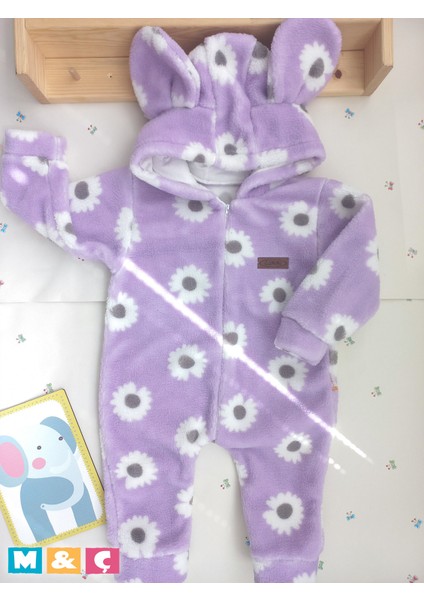 Kız Bebek Kışlık Wellsoft Peluş Kapüşonlu Kalın Tulum Baby Jumpsuit modelleri