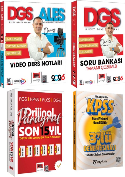 2026 Dgs Tamamı Çözümlü Matematik Soru Bankası ve Video Ders Notları- Paragraf 15 Yıl Çıkmış Sorular