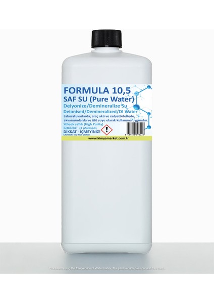 Saf Su Demineralize Deiyonize Su 5 Lt 5 kg Akü ve Ütü Suyu