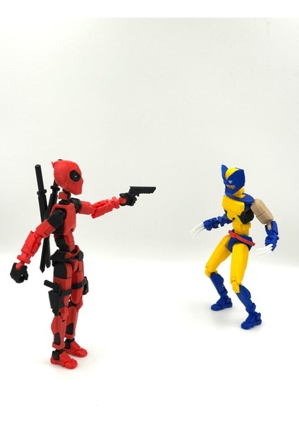 Dummy Deadpool & Wolverine Versiyon 2 Hareketli Mini Figür Seti – 3D Baskı Koleksiyon Oyuncakları