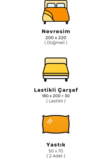Çift Kişilik Lastikli Çarşaflı Nevresim Takımı