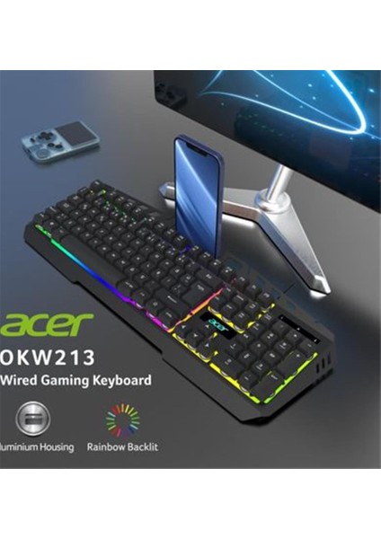 OKW213 Siyah Rgb Rainbow Backlit Gaming Keyboard Rainbow (K