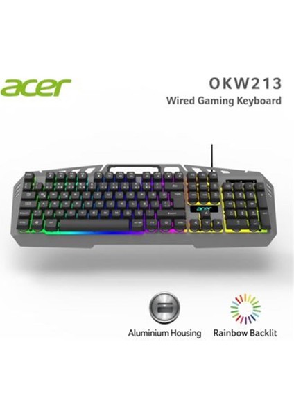 OKW213 Siyah Rgb Rainbow Backlit Gaming Keyboard Rainbow (K fiyatları