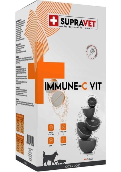 Kedi ve Köpek Bağışıklık Güçlendirici Immune C-Vitamin Tablet 75'li