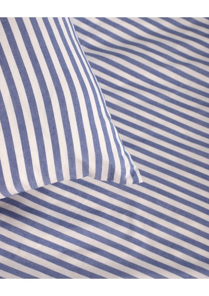 Çizgili Tek Kişilik Lastikli Çarşaflı Nevresim Takımı fırsatları