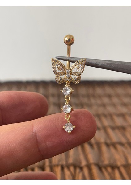 316 L Cerrahi Çelik Özel Tasarım Kelebek Modeli Göbek Piercingi fiyatları