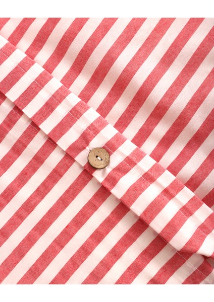 Çizgili Çift Kişilik Lastikli Çarşaflı Nevresim Takımı modelleri