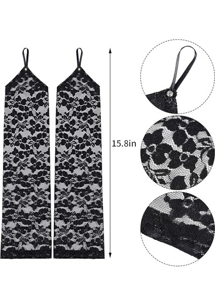 Parmak Askılı Zarif Gece Şıklığı Dantel Eldiven 40 cm (4915) fırsatları