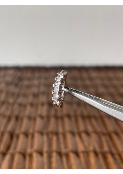 316 L Cerrahi Çelik Pırlanta Modeli Beş Taş Göbek Piercingi