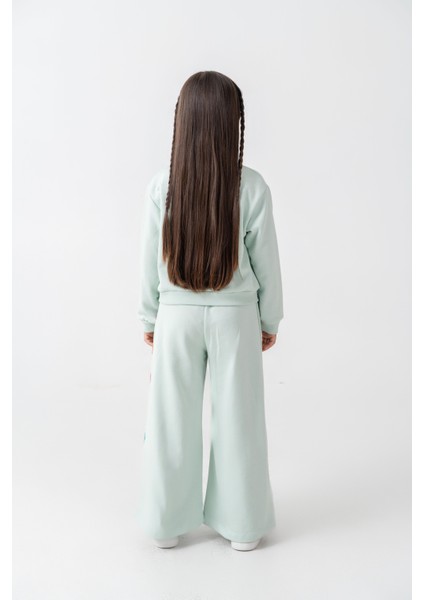 Kız Çocuk Pamuklu Mint Yeşil Çiçek Nakışlı Sweatshirt ve Eşofman Takım indirimleri