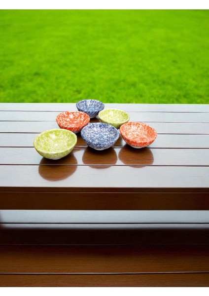 Seramik 6'lı Karışık Renkli Çerezlik/sosluk/reçel Kasesi