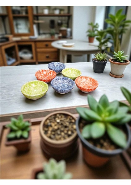 Seramik 6'lı Karışık Renkli Çerezlik/sosluk/reçel Kasesi fiyatları