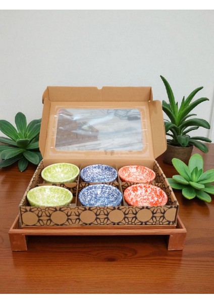 Seramik 6'lı Karışık Renkli Çerezlik/sosluk/reçel Kasesi modelleri