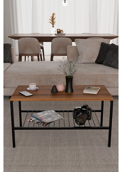 Metal Ayaklı Orta Sehpa,modern Salon Sehpası, Dekoratif Çay Kahve Sehpası, Alt Raflı Çok Amaçlı Masa fiyatları