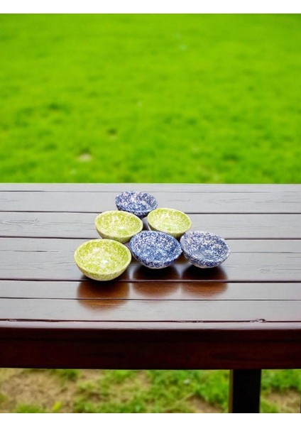 Seramik 6'lı Karışık Renkli Çerezlik/sosluk/reçel Kasesi