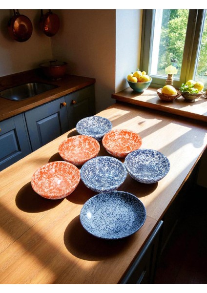 Seramik 6'lı Karışık Renkli Çerezlik/sosluk/reçel Kasesi