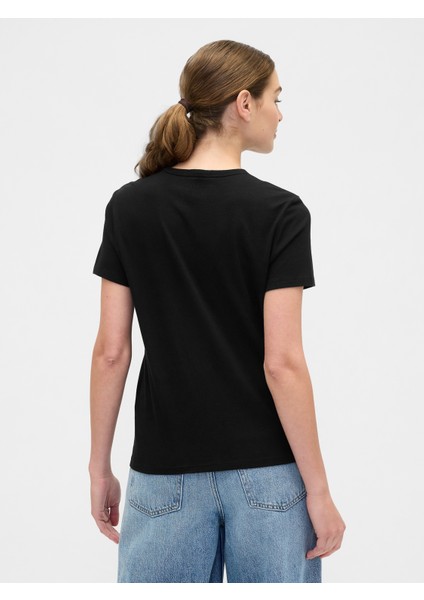 Kadın Siyah 2'li Bisiklet Yaka T-Shirt fırsatları