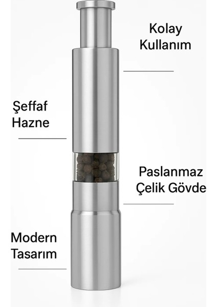 Paslanmaz Çelik Basmalı Baharat Değirmeni Tuz Karabiber Öğütücü Manuel Öğütme Makinesi fiyatları