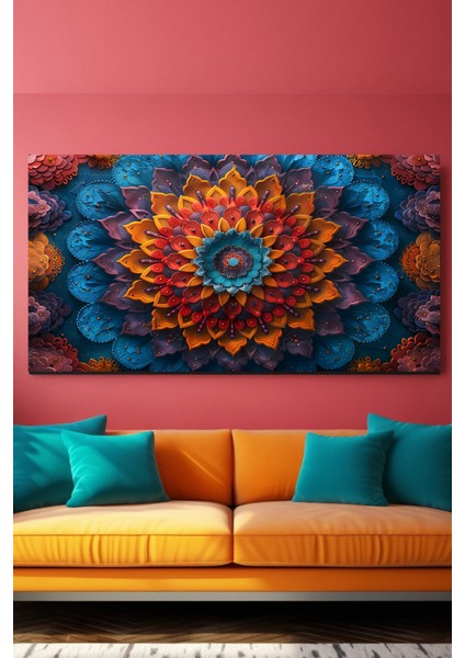 Mandala Desenli Baskı Kanvas Tablo