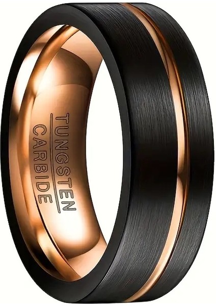 Erkek Bonlavıe 8mm Tungsten Karbür Düğün Yüzüğü