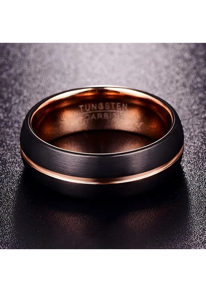 Erkek Bonlavıe 8mm Tungsten Karbür Düğün Yüzüğü
