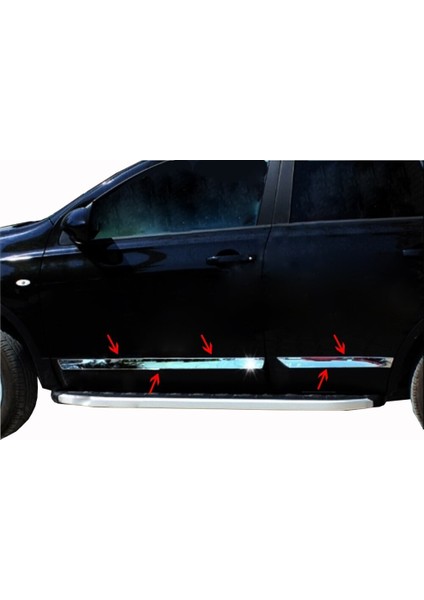 Nissan Qashqai Uyumlu Yan Kapı Çıtası 4 Parça 2007-2014 Paslanmaz Krom fiyatları