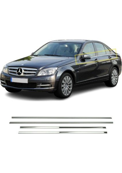 Mercedes C Class W 204 Uyumlu Cam Çıtası 4 Parça 2007-2014 Paslanmaz Krom fiyatları
