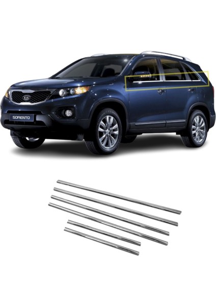 Kia Sorento Uyumlu Cam Çıtası 6 Parça 2009-2015 Paslanmaz Krom fiyatları