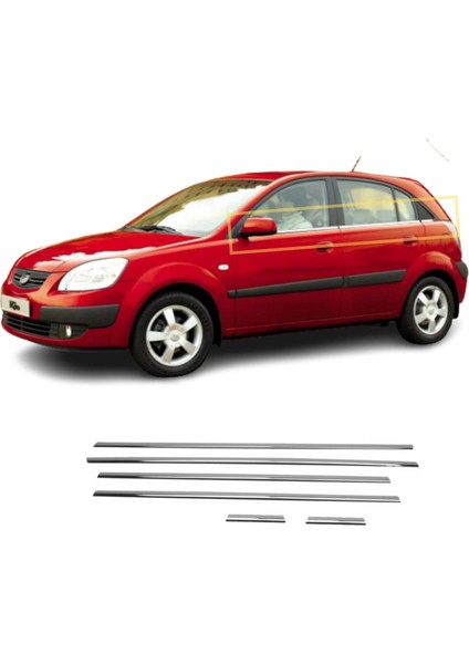 Kia Rio Hb Uyumlu Cam Çıtası 6 Parça 2006-2011 Paslanmaz Krom fiyatları